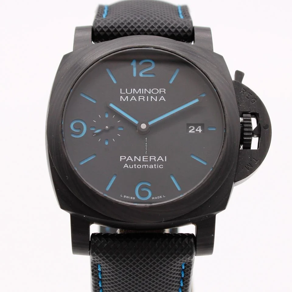 Panerai Luminor Marina Carbotech 44mm Black Blue PAM01661 Strap Automatic