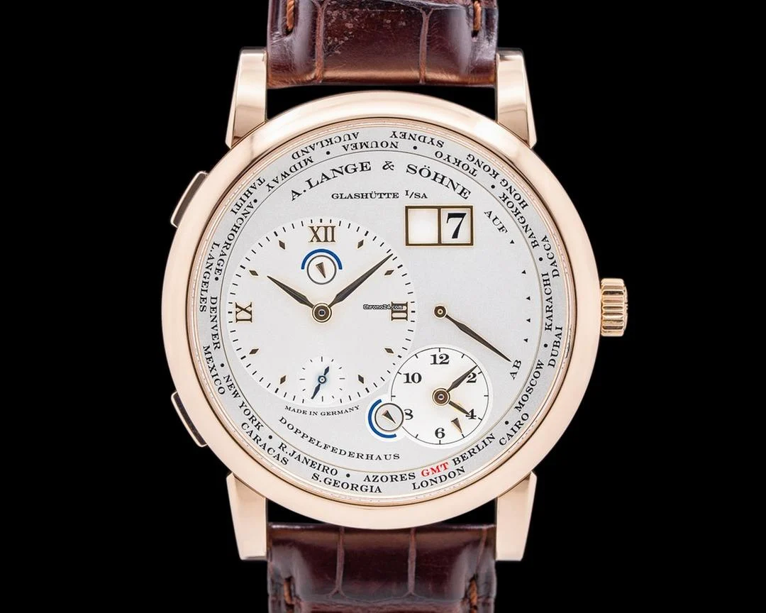 A. Lange & S?hne 116.032 Lange 1 Time Zone 18K Rose Gold Silver Dial