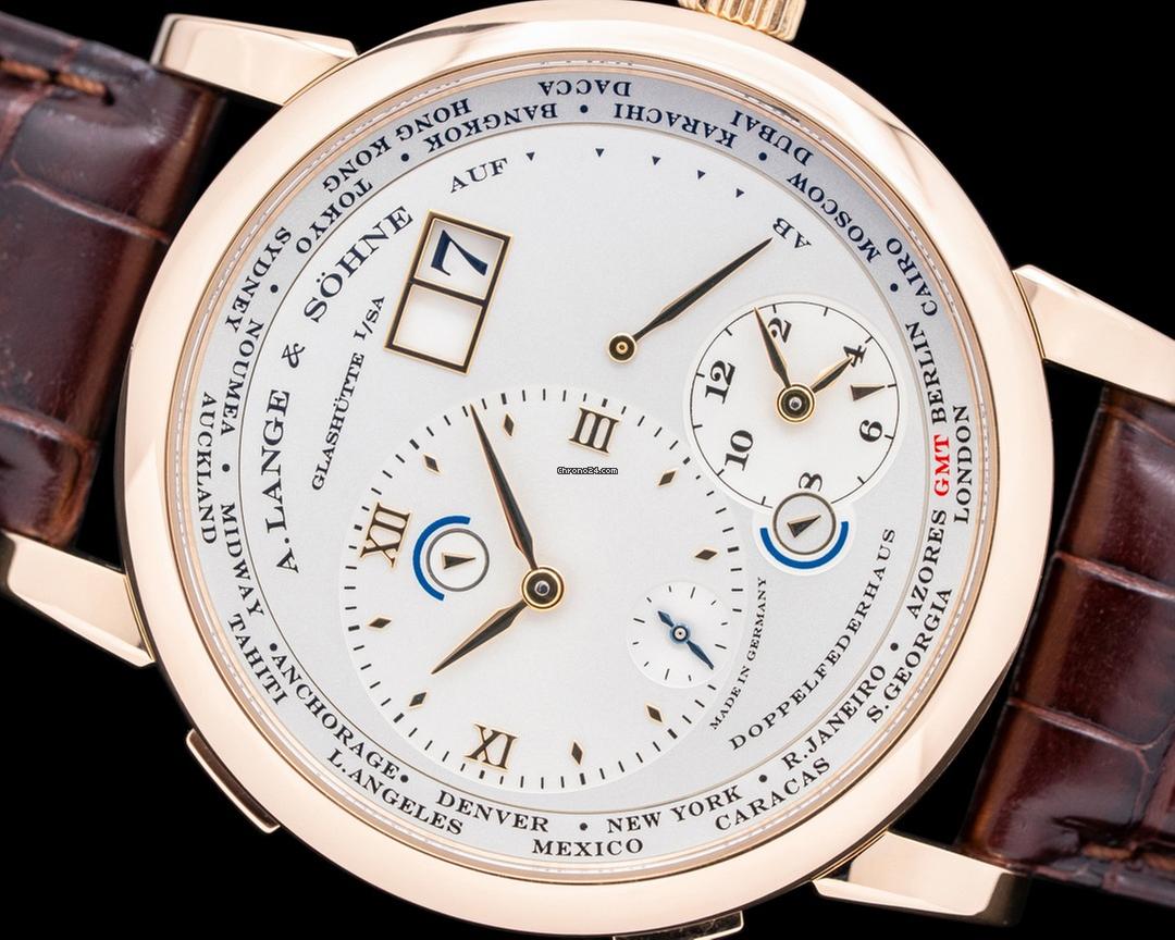 A. Lange & S?hne 116.032 Lange 1 Time Zone 18K Rose Gold Silver Dial